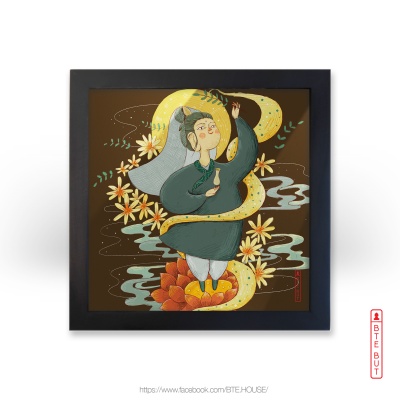 TRANH GIẤY NGỌC TRAI - QUAN ÂM HÓA PHÉP